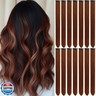 LADYAMZ Colored Hair Extensions 14 PCS, 22 In Dream Rainbow Clip in Hair Extensions Party Highlights, Colorful Long Straight Synthetic Hairpieces for Girls Women Kids Gift(Coffee)