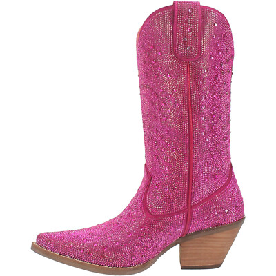 Pre-owned Dingo Womens Silver Dollar Fuchsia Leather Fashion Boots