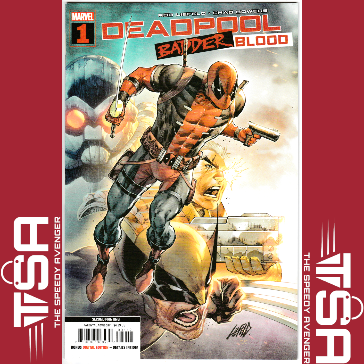 DEADPOOL BADDER BLOOD #1 Rob Liefeld 2nd Printing Variant KEY FIRST SHATTERSTORM