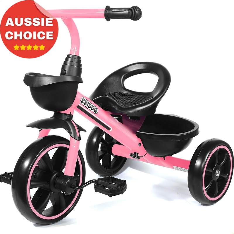 Toddler Tricycle 2-5 Years Anti-Tip Structure Silent Wheels Indoor Outdoor Pink
