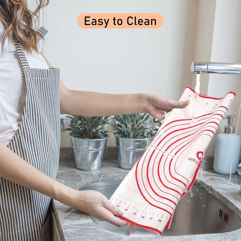 Silicone Pastry Mat Extra Large Non Slip with Measurement, Non Stick Kneading Ma