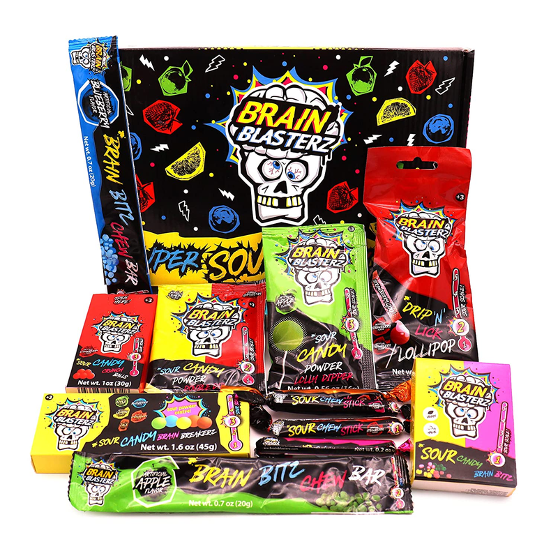 Sour Candy Small Gift Box by , Sour Chew Bar, Lollipop, Sour Powder, Taffy, Birt