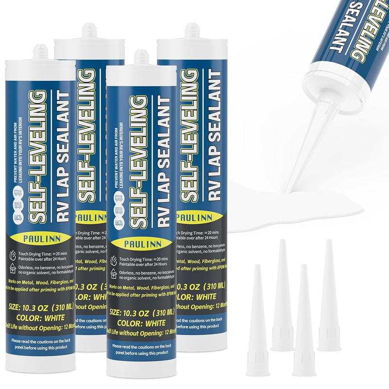 Self Leveling Lap Sealant White, RV Roof Sealant for Camper Repair, RV Caulking,