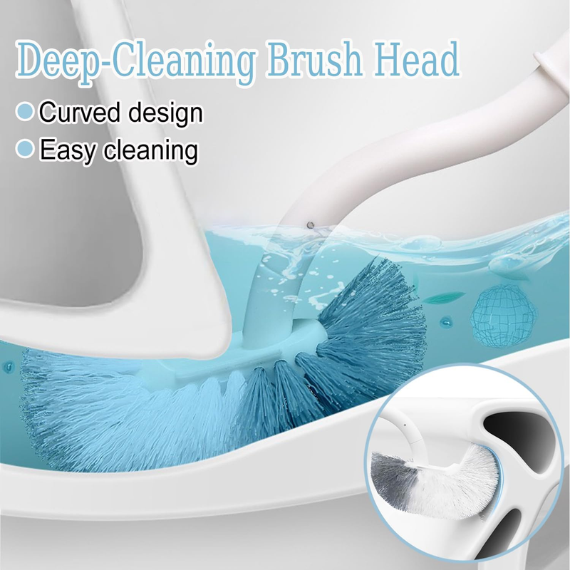 Toilet Brush,2 Pack Curved Design Angled Cleaner Brush Scrubber for Deep Cleanin