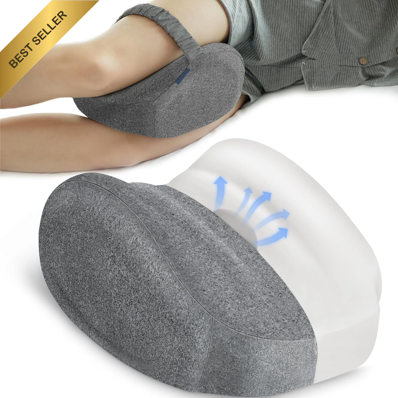 Knee Pillow for Side Sleepers, Large Comfortable Memory Foam Leg Pillow for Side