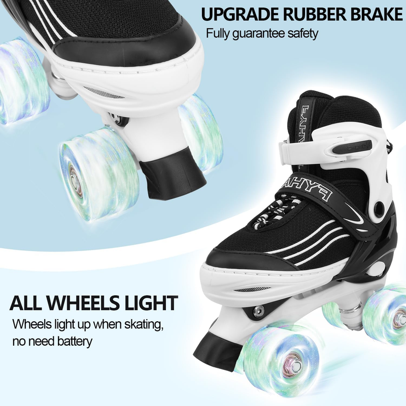 4 Size Adjustable Roller Skates for Boys and Girls Child, Kids Roller Skates ...
