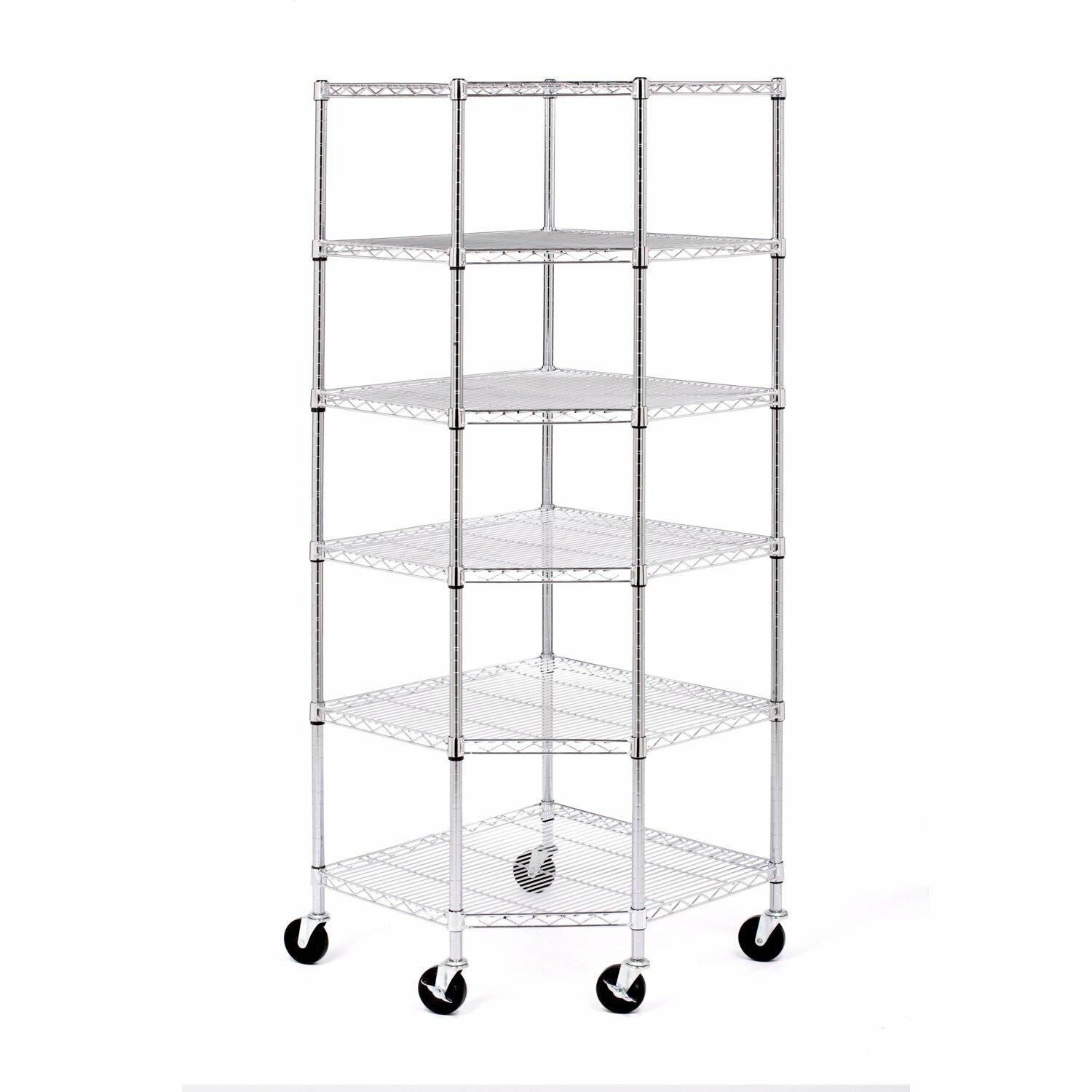 6 Layer Heavy Duty Wire Corner Shelf Unit Garage Storage Shelving Rack