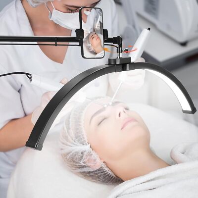 Half Moon Lash Light for Eyelash Tech Dimmable LED Floor Lash Lamp for Tattoo