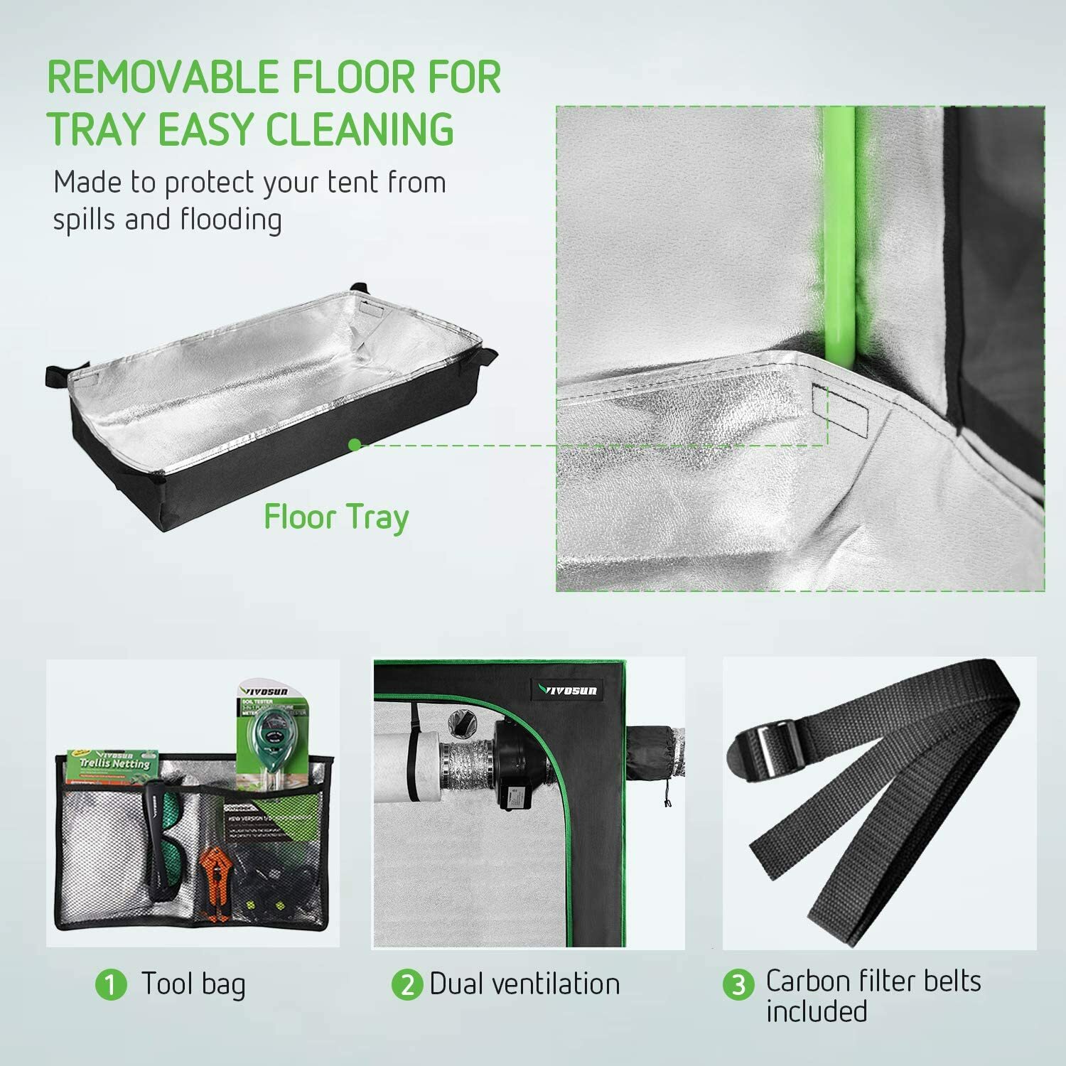 Vivosun 96 X48 X80 Reflective Mylar Grow Tent For Indoor Plant Growing 4 X8 Ebay