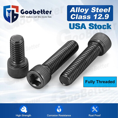 M3 M4 M5 M6 M8 Allen Hex Socket Cap Head Screw Bolt Black Alloy Steel Grade 12.9