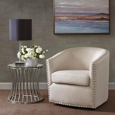 Madison Park Tyler Accent Chair - 32.25''D x 28''W x 30.5''H, Natural Multi 