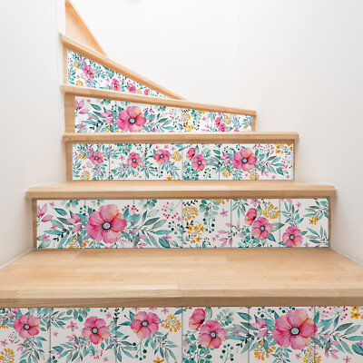 24pcs 6''x6'' Sweet Spring Bouquet Peel and Stick Tiles Sticker Backsplash Decals