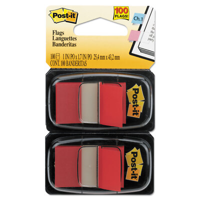 Post-it Standard Page Flags in Dispenser Red 100 Flags/Dispenser 680RD2