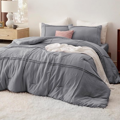 Bedsure Queen Comforter Set with Sheet - 4 Queen, 04 - Grey (No Flat Sheet) 