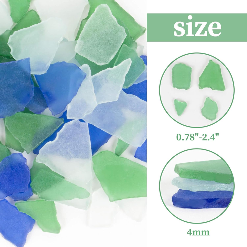 15 OZ Frosted Sea Glass - Sea Glass Vase Fillers for Crafts Beach Glass Large Be