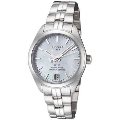 Pre-owned Tissot Women's T-classic White Mop Dial Watch - T1012081111100