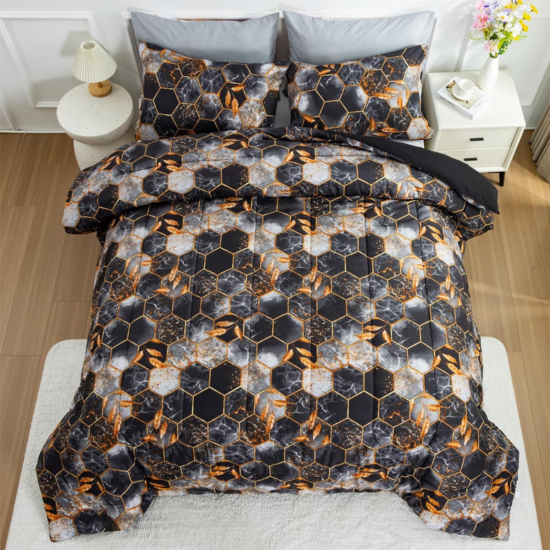 Queen Size Modern Geometric Bedding Set & 2 Pillowcases