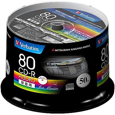 50 Verbatim JAPAN Blank CD-R for Audio Music CDR 80min White 50 Verbatim JAPAN Blank CD-R for Audio Music CDR 80min White