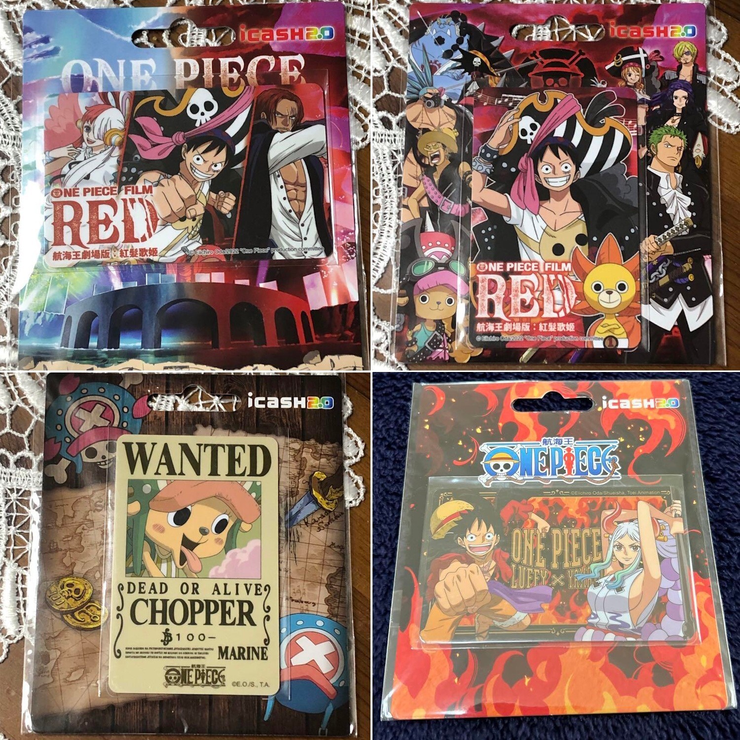 台湾icash2.0 Taiwan ONE PIECE iCASH2.0 EASY CARD Luffy Uta Shanks Chopper