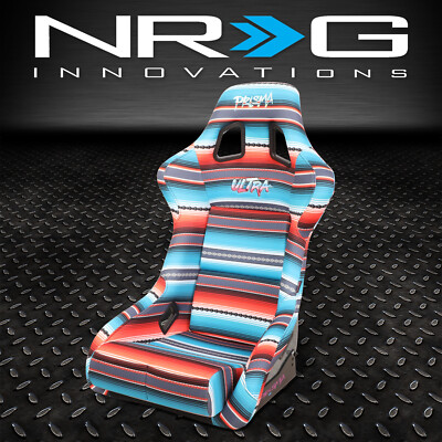 Ковшеобразное гоночное сиденье NRG Innovations ULTRA Prisma Serape Print с фиксированной спинкой большого размера