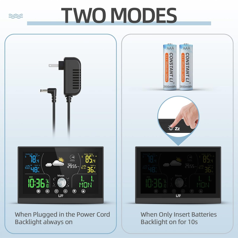 Weather Stations Wireless Indoor Outdoor Weather Station, Color Display Digital
