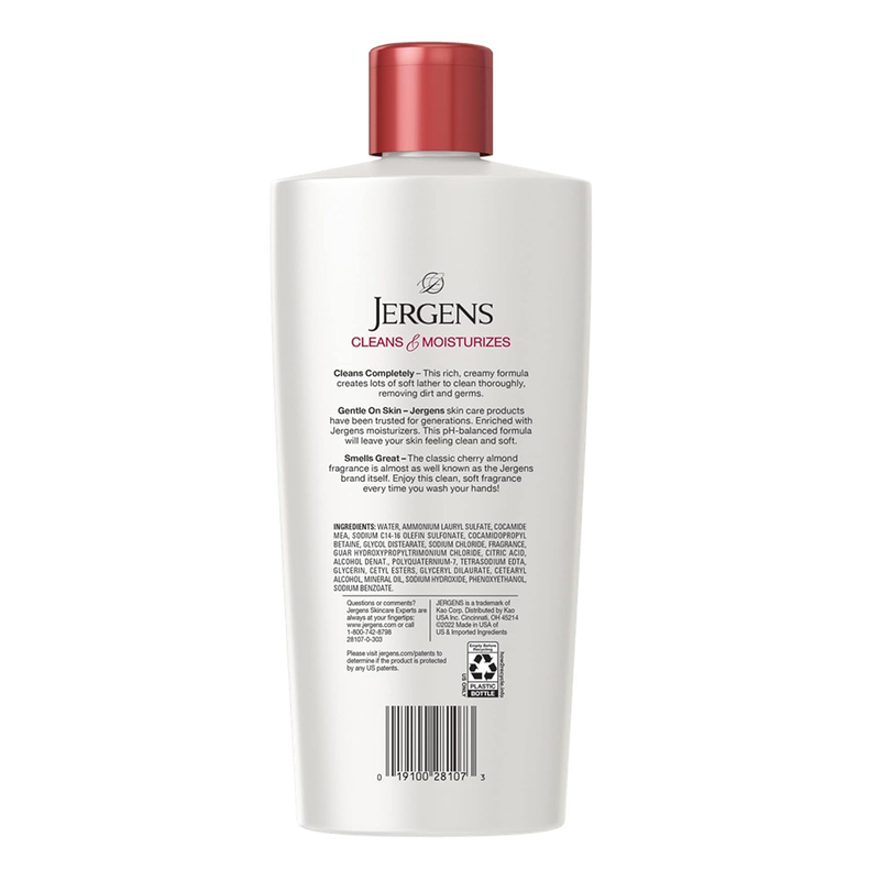 Jergens Extra Moisturizing Hand Soap, Liquid Hand Soap Refill Cherry Almond Scen