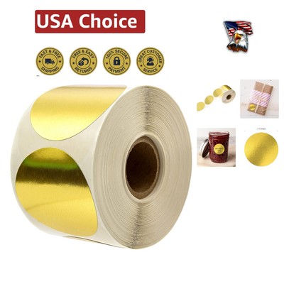 Premium 2'' Shiny Gold Foil Labels - 500 Round Stickers for Creative Projects