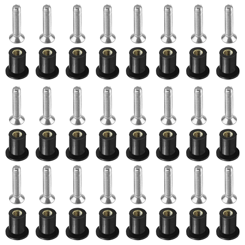 24 Pairs of M5 Neoprene Well Nut with M5 X 25Mm Stainless Steel Pozi Screw