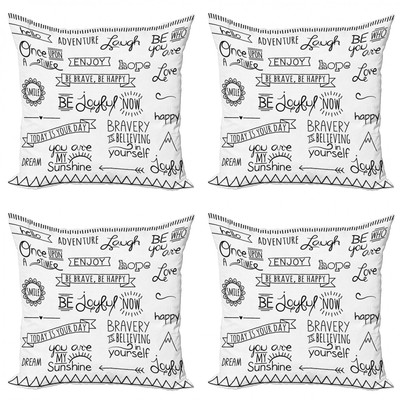 Ambesonne Adventure Design Cushion Cover Set of 4 for Couch and Bed in 4 Sizes