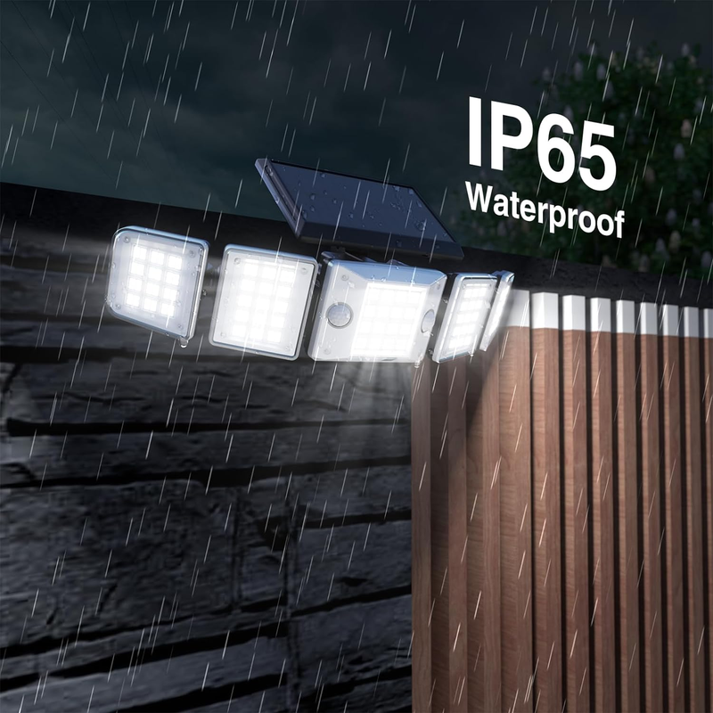 Outdoor Solar Lights with 2 Motion Detectors, 3 Modes 5 Adjustable Individual Po