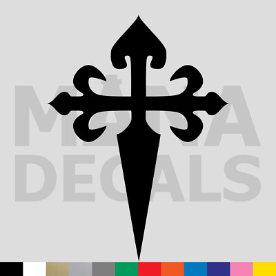 Saint James Santiago Cross Vinyl Die Cut Decal Sticker - Cruz Espada Religious
