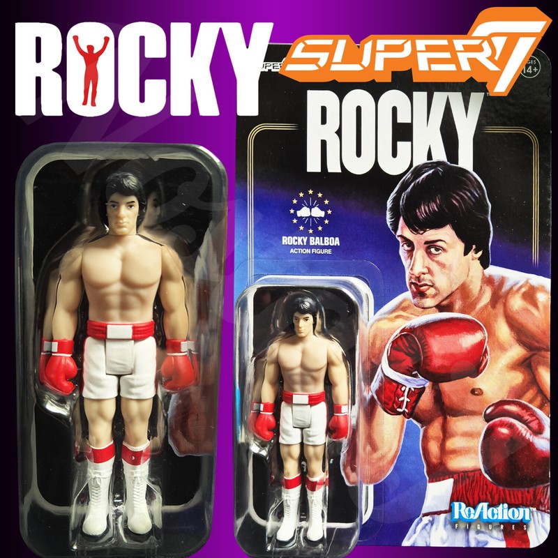 Super7 Reaction Rocky Balboa Boxing Figurine 10 Cm Super 7 â 100% Neuf