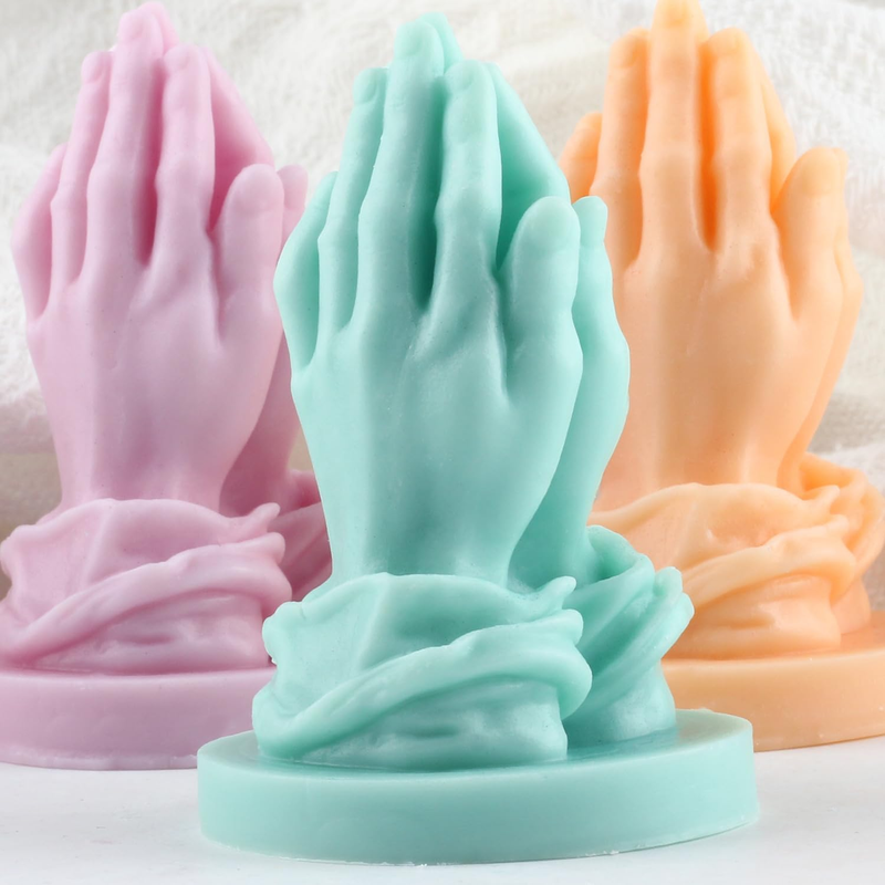 XIAOSHUI Praying Hands Candle Mold Hands Prayer Candle Silicone Molds