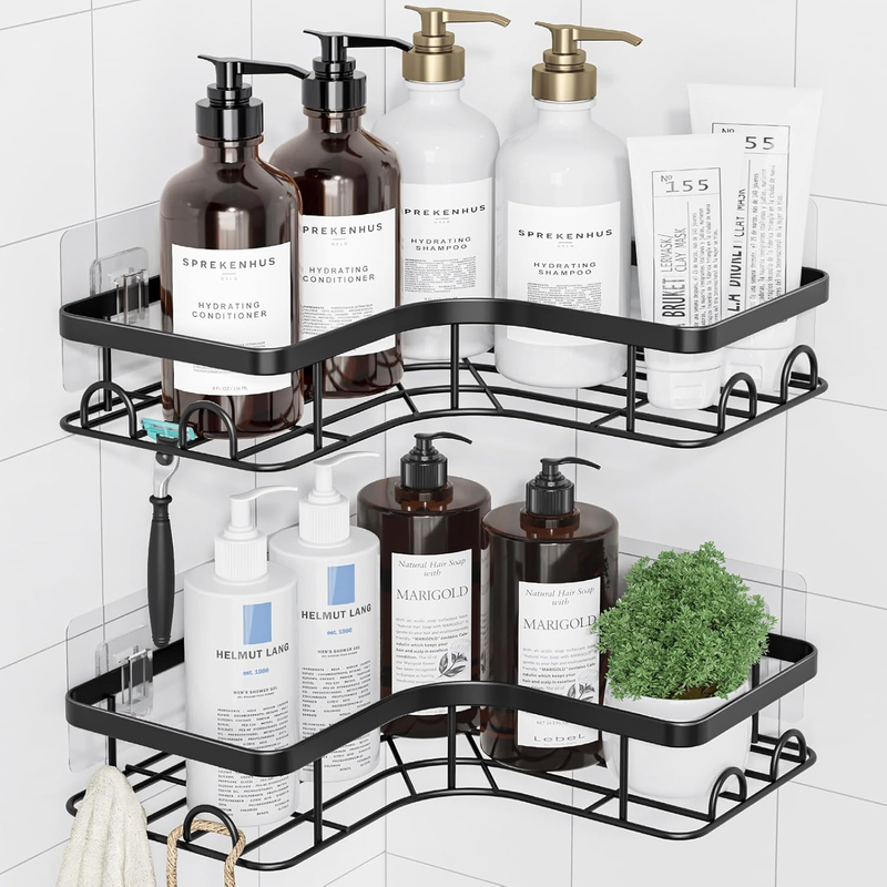 Corner Shower Caddy - 2 Pack Rustproof Shower Shelf, Durable Bathroom Caddy with