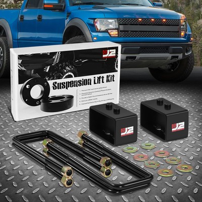J2 For 04-17 Ford F-150 Powder-Coated 3 Rear Leveling Leaf Spring Lift Blocks
