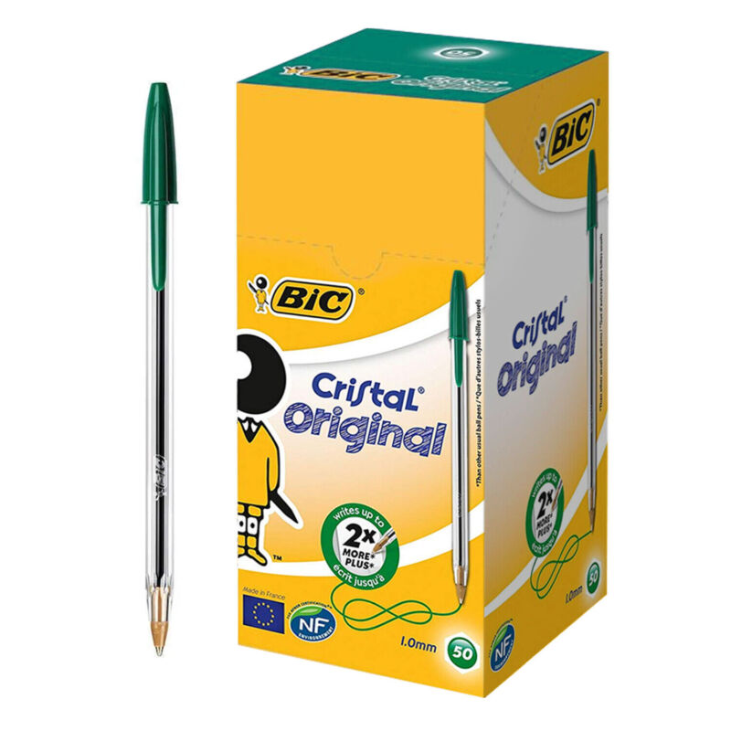 Bic Cristal Medium Ballpoint Pens 1.0mm Biro Black,Blue,Red,Green Pen