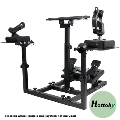 Hottoby Flight Sim Stand Racing Sim Cockpit Fit Hotas Logitech G920 Thrustmaster