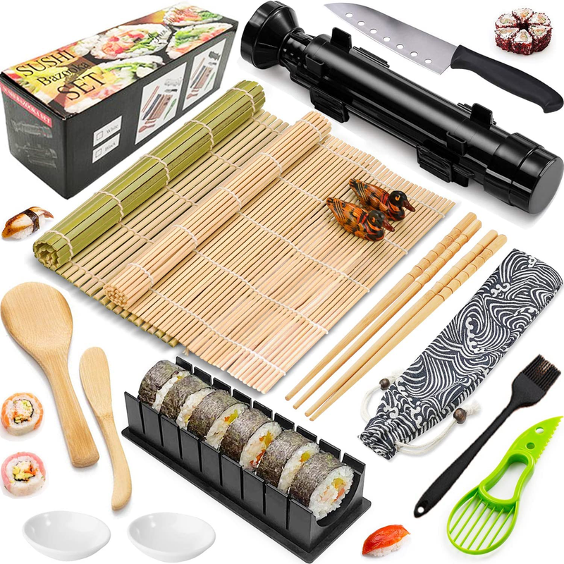 Sushi Making Kit, 16 in 1 Sushi Bazooka Roller Kit DIY Sushi Maker Tools Set for