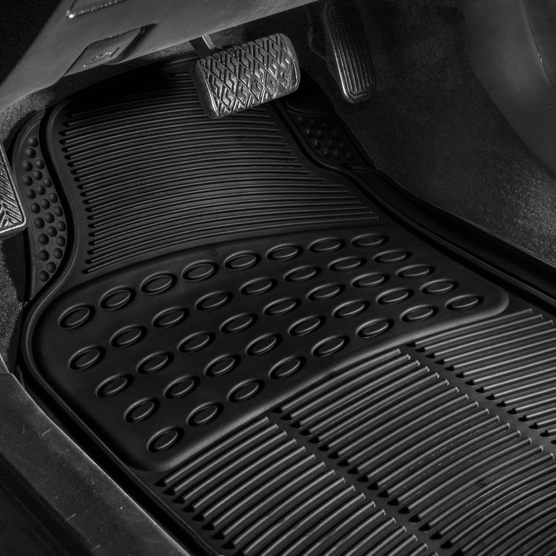 Automotive Floor Mats Solid Black Climaproof for All Weather Protection Universa