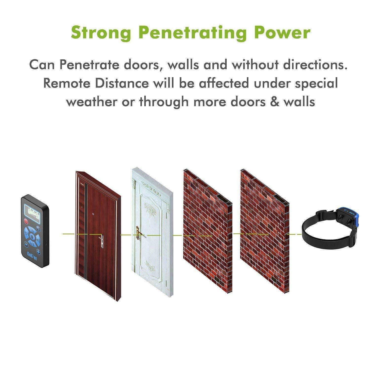 Dog Pet Training Shock Collar Rechargeable Waterproof with Remote All Sizes Bark