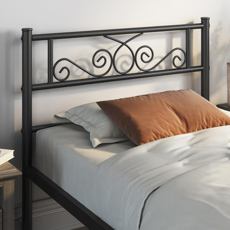Twin XL Size Bed Frames/Metal Platform Bed with Headboard and Footboard/No Box S