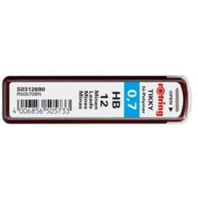 rOtring Tikky hi-Polymer Lead Refills, 0.7 mm, HB (312690) 0.7 mm hb