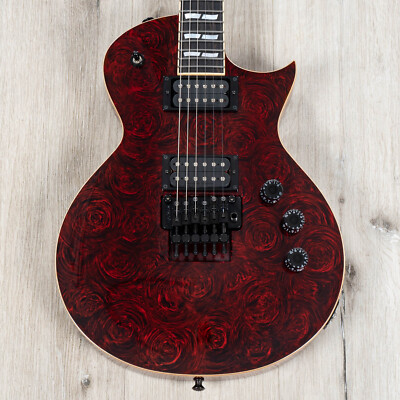 ESP USA Eclipse FR Guitar, Floyd Rose Tremolo, Seymour Duncans, Red Rose Marble