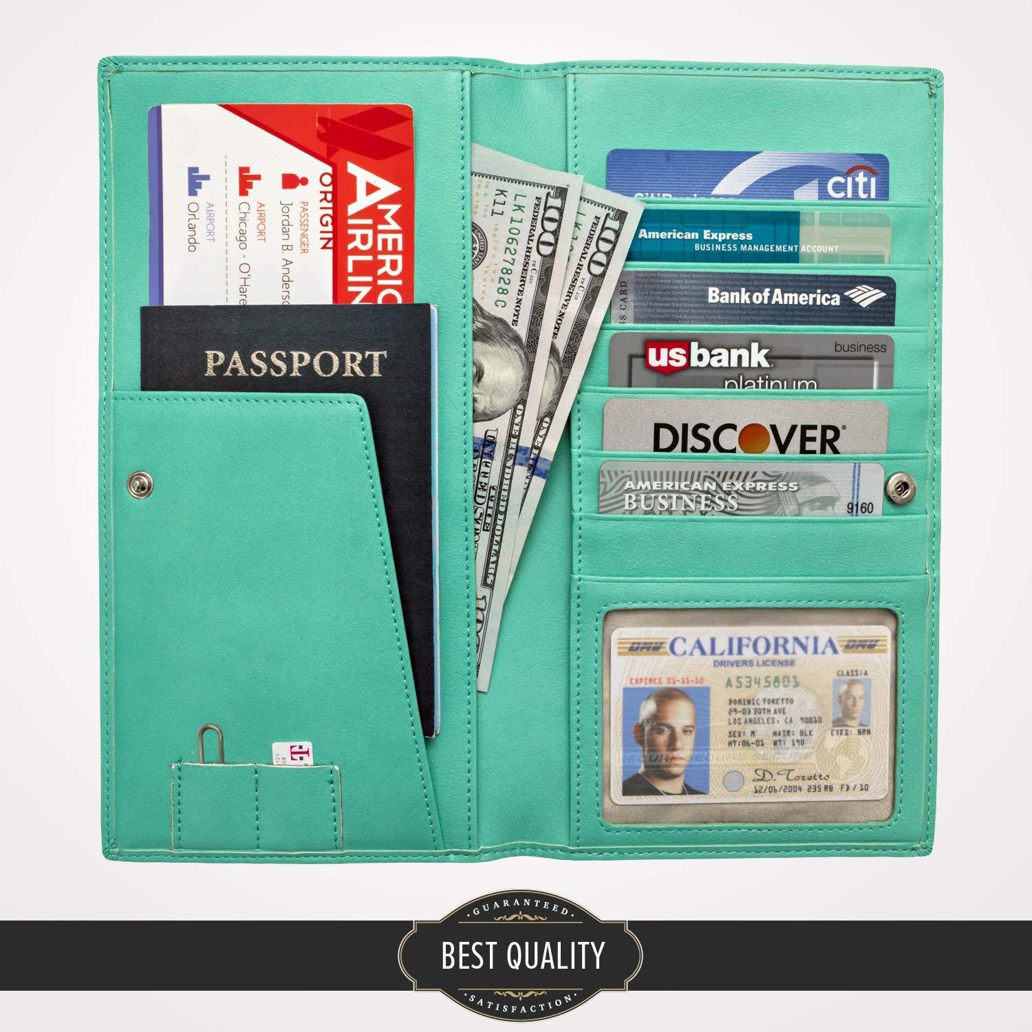 RFID Passport Holder Travel Wallet - Passport Wallet - Travel Document Holder