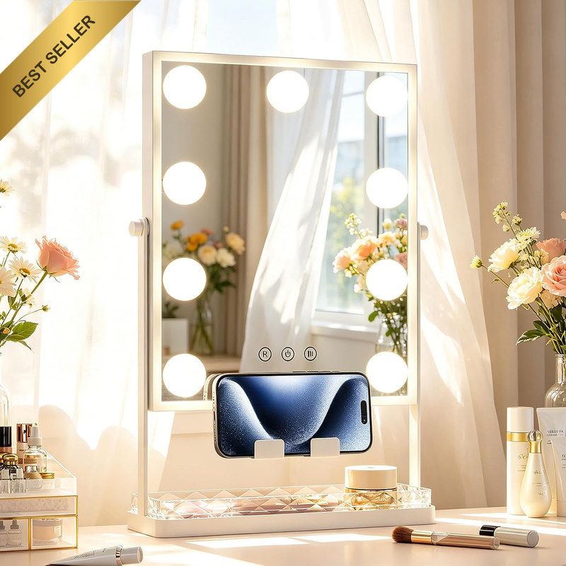 AOBOSI Hollywood Makeup Mirror with Detachable 10X Magnifying Mirror, Vanity Mir