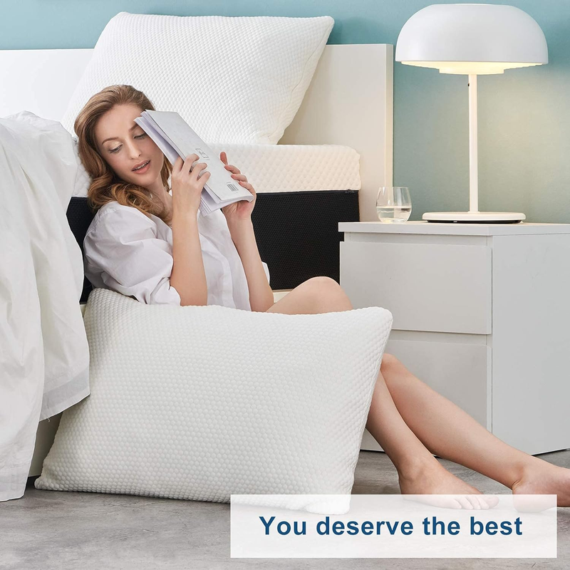 King Size Pillows 2 Pack, Shredded Memory Foam Bed Firm Pillows for Sleeping Set