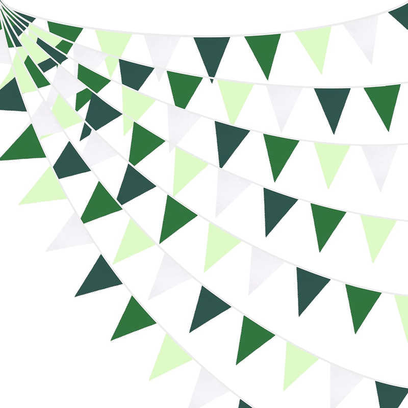 32Ft Gradient Green Banner Party Decorations Green Triangle Fl...