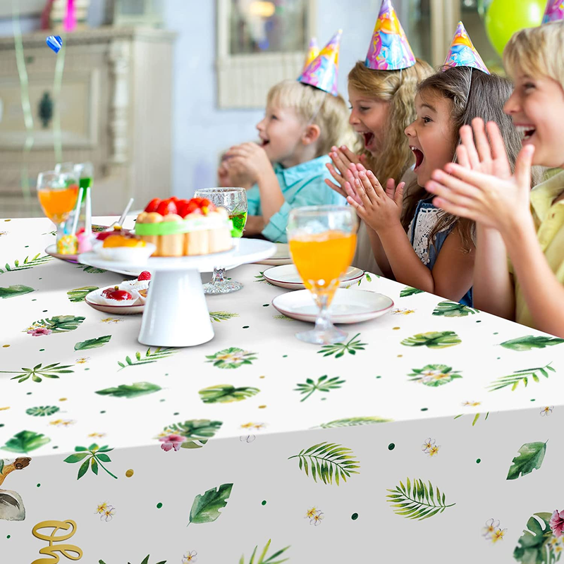 3 Pieces Jungle Safari Tablecloths Jungle Animal Plastic Table Cover Disposable