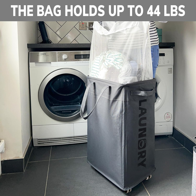 75L Large Laundry Hamper, Dorm Room Essentials, Laundry Basket with Wheels, Clot