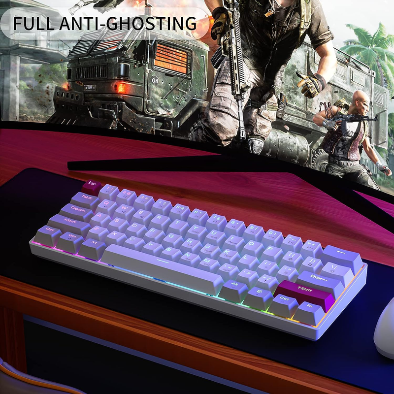 GM610 60% Percent Keyboard,Wireless Bluetooth/Wired Hot Swappable Mechanical Key
